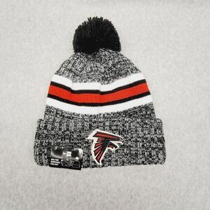 New Era Atlanta Falcons Knit Beanie Hat Classic Cuff Pom On Field Winter NFL Cap
